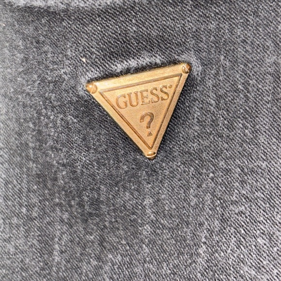 Vintage Guess Black Jeans Size 4 Button Fly Y2K Skinny High Rise Ankle Length - Picture 9 of 13